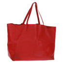CELINE Horizontalkava Tote Bag Leather Red Gold Auth bs32104-1