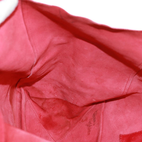 CELINE Horizontalkava Tote Bag Leather Red Gold Auth bs32104