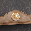 Christian Dior Honeycomb Canvas Chain Shoulder Bag PVC Black Gold Auth bs32105-14