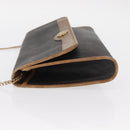 Christian Dior Honeycomb Canvas Chain Shoulder Bag PVC Black Gold Auth bs32105-5