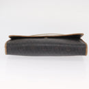 Christian Dior Honeycomb Canvas Chain Shoulder Bag PVC Black Gold Auth bs32105-9