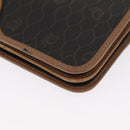 Christian Dior Honeycomb Canvas Chain Shoulder Bag PVC Black Gold Auth bs32106-11