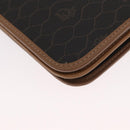Christian Dior Honeycomb Canvas Chain Shoulder Bag PVC Black Gold Auth bs32106-13