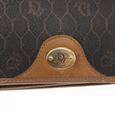 Christian Dior Honeycomb Canvas Chain Shoulder Bag PVC Black Gold Auth bs32106-14