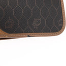 Christian Dior Honeycomb Canvas Chain Shoulder Bag PVC Black Gold Auth bs32106-15