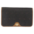 Christian Dior Honeycomb Canvas Chain Shoulder Bag PVC Black Gold Auth bs32106-2