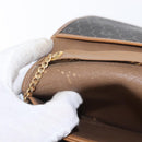 Christian Dior Honeycomb Canvas Chain Shoulder Bag PVC Black Gold Auth bs32106-22