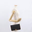 Christian Dior Honeycomb Canvas Chain Shoulder Bag PVC Black Gold Auth bs32106-23