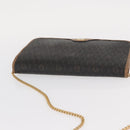 Christian Dior Honeycomb Canvas Chain Shoulder Bag PVC Black Gold Auth bs32106-6