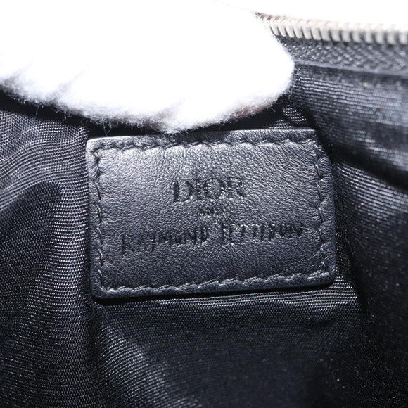 Christian Dior Clutch Bag Nylon RAYMOND PETTIBON Blue Silver Auth bs32109