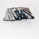 Christian Dior Clutch Bag Nylon RAYMOND PETTIBON Blue Silver Auth bs32109-5