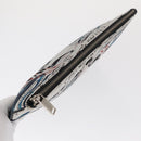 Christian Dior Clutch Bag Nylon RAYMOND PETTIBON Blue Silver Auth bs32109-6