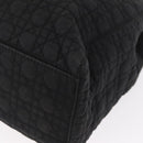Christian Dior Lady Dior Canage Hand Bag Nylon Black Gold Auth bs32111-16