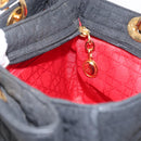 Christian Dior Lady Dior Canage Hand Bag Nylon Black Gold Auth bs32111-18