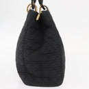 Christian Dior Lady Dior Canage Hand Bag Nylon Black Gold Auth bs32111-4