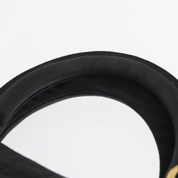 Christian Dior Lady Dior Canage Hand Bag Nylon Black Gold Auth bs32111