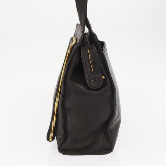 CHANEL Matelasse Tote Bag Lamb Skin Brown Gold CC Auth bs32114