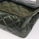 CHANEL Big Matelasse30 Chain Shoulder Bag Enamel Blue Silver CC Auth bs32116-14