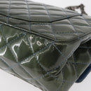 CHANEL Big Matelasse30 Chain Shoulder Bag Enamel Blue Silver CC Auth bs32116-16