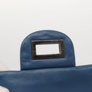 CHANEL Big Matelasse30 Chain Shoulder Bag Enamel Blue Silver CC Auth bs32116-20