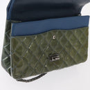 CHANEL Big Matelasse30 Chain Shoulder Bag Enamel Blue Silver CC Auth bs32116-22