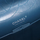 CHANEL Big Matelasse30 Chain Schultertasche Emaille Blau Silber CC Auth bs32116-23