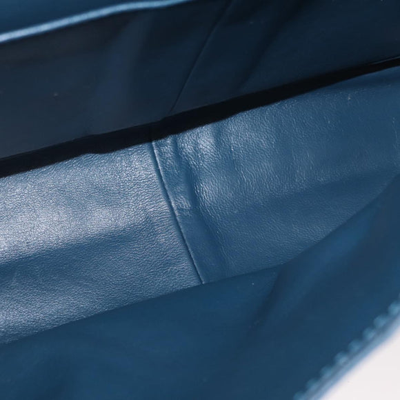 CHANEL Big Matelasse30 Chain Shoulder Bag Enamel Blue Silver CC Auth bs32116