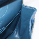 CHANEL Big Matelasse30 Chain Shoulder Bag Enamel Blue Silver CC Auth bs32116-24