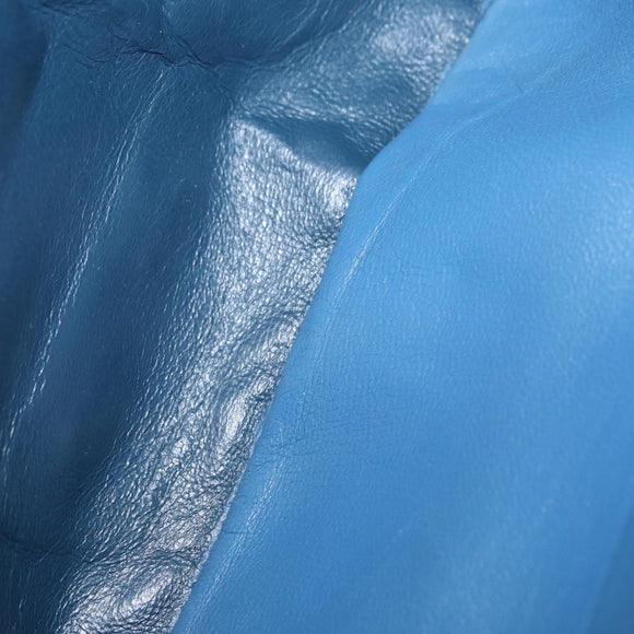 CHANEL Big Matelasse30 Chain Shoulder Bag Enamel Blue Silver CC Auth bs32116