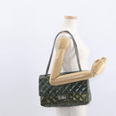 CHANEL Big Matelasse30 Chain Shoulder Bag Enamel Blue Silver CC Auth bs32116-28