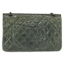 CHANEL Big Matelasse30 Chain Shoulder Bag Enamel Blue Silver CC Auth bs32116-2