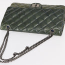 CHANEL Big Matelasse30 Chain Shoulder Bag Enamel Blue Silver CC Auth bs32116-6