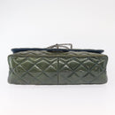 CHANEL Big Matelasse30 Chain Shoulder Bag Enamel Blue Silver CC Auth bs32116-5