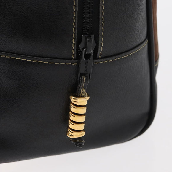 LOEWE Velazquez Hand Bag Leather Suede Brown Gold Auth bs32117