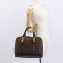 LOEWE Velazquez Hand Bag Leather Suede Brown Gold Auth bs32117-22