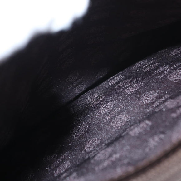 LOEWE Shoulder Bag Leather Brown Silver Auth bs32118