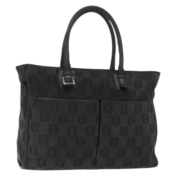 LOEWE Anagram Hand Bag Canvas Green Silver Auth bs32119