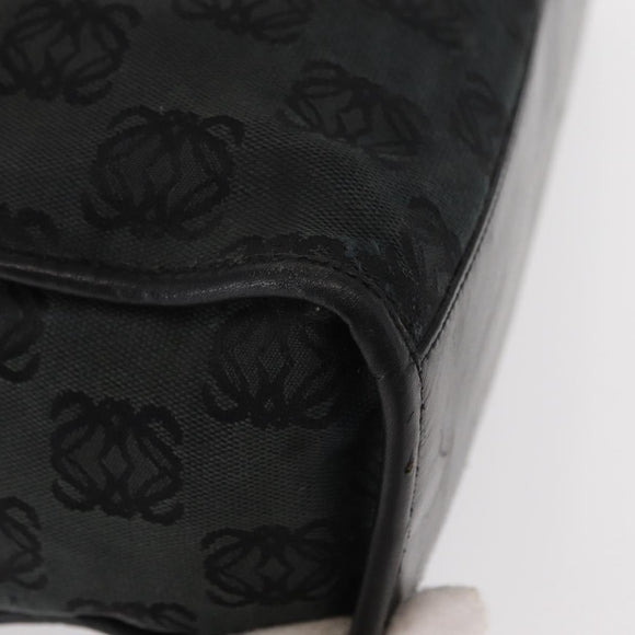 LOEWE Anagram Hand Bag Canvas Green Silver Auth bs32119