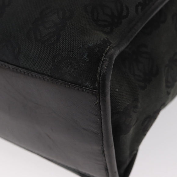 LOEWE Anagram Hand Bag Canvas Green Silver Auth bs32119