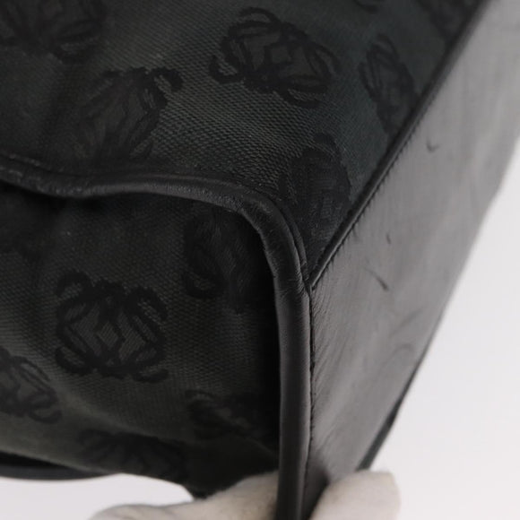 LOEWE Anagram Hand Bag Canvas Green Silver Auth bs32119