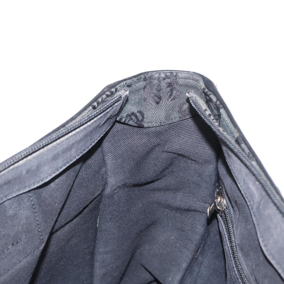 LOEWE Anagram Hand Bag Canvas Green Silver Auth bs32119