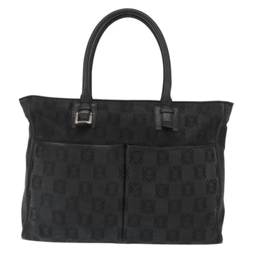 LOEWE Anagram Hand Bag Canvas Green Silver Auth bs32119 - 0