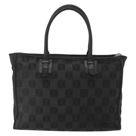 LOEWE Anagram Hand Bag Canvas Green Silver Auth bs32119