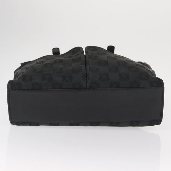 LOEWE Anagram Hand Bag Canvas Green Silver Auth bs32119