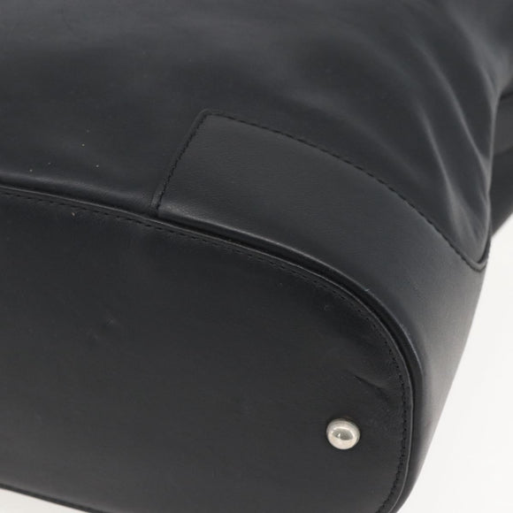 LOEWE Shoulder Bag Leather Black Silver Auth bs32120