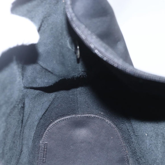 LOEWE Shoulder Bag Leather Black Silver Auth bs32120