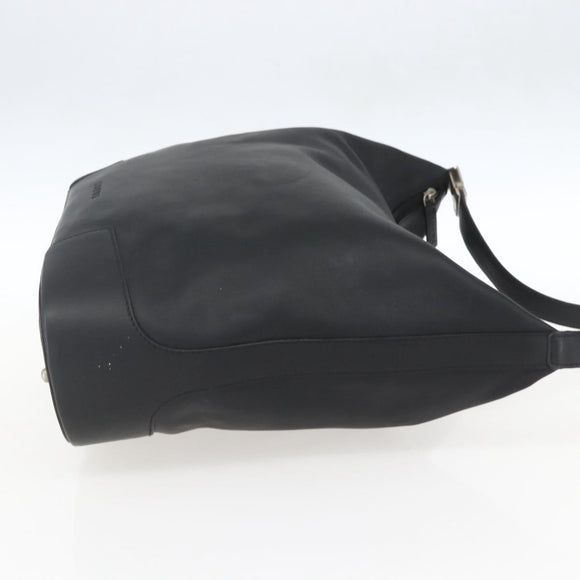 LOEWE Shoulder Bag Leather Black Silver Auth bs32120