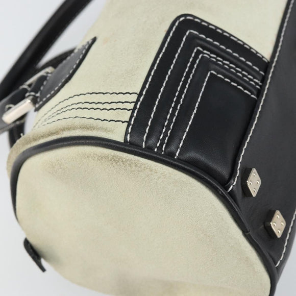 LOEWE Amazonas Hand Bag Leather White Silver Auth bs32121