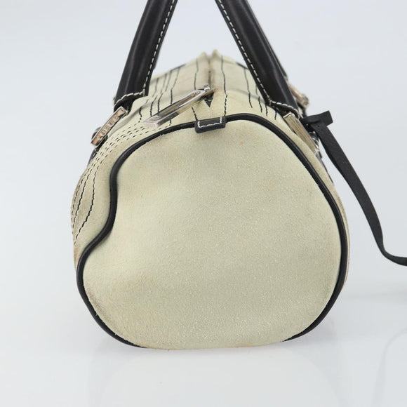 LOEWE Amazonas Hand Bag Leather White Silver Auth bs32121