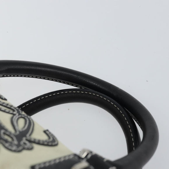 LOEWE Amazonas Hand Bag Leather White Silver Auth bs32121